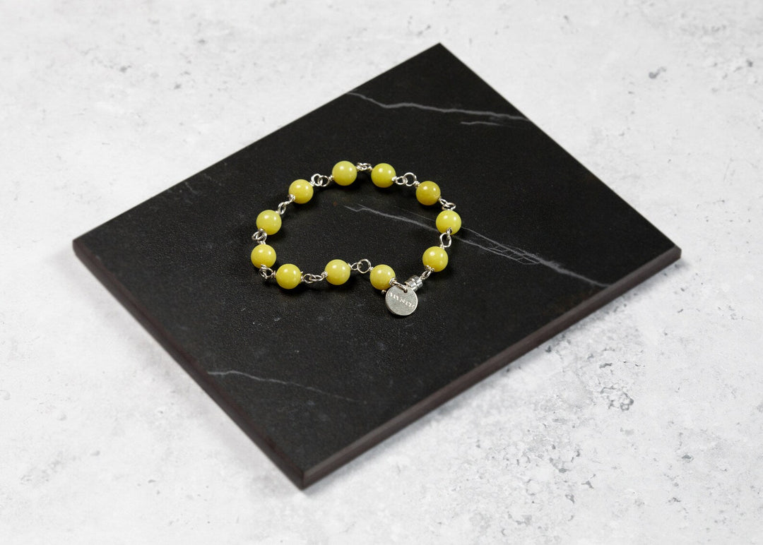 Solar Plexus Bracelet - Lemon Jasper Gemstones and Sterling Silver - Myste Online -
